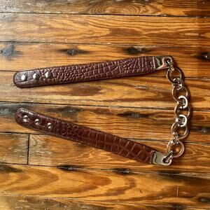 Captiva leather and silver chain belt size small